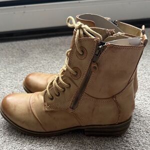 American Rag Tan Lace-Up Side-Zip Combat Boots